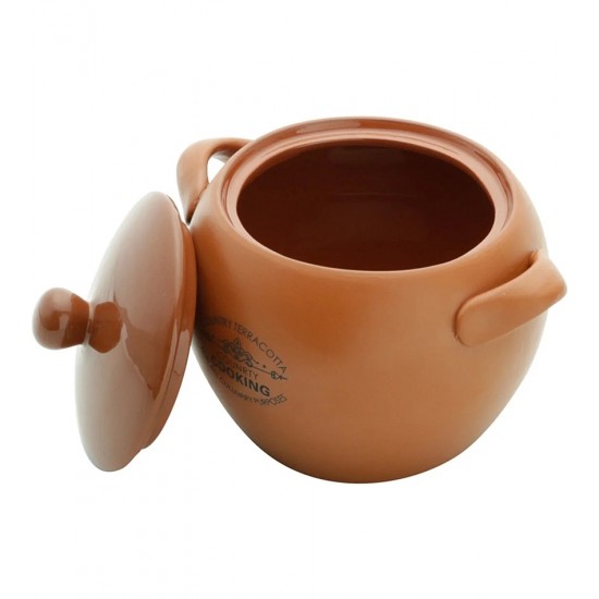 Caçarola 17cm Por 14cm Com Tampa De Cerâmica Country Cooking Marrom